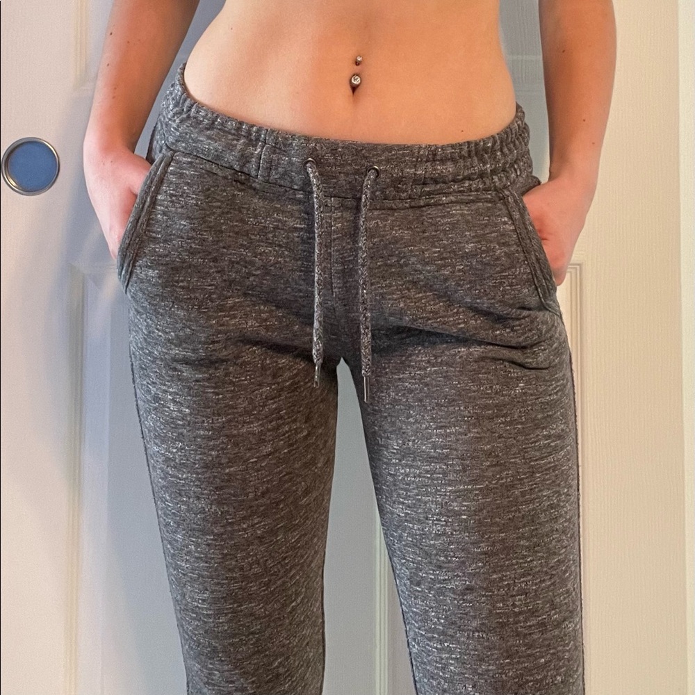 Gray and white sweats
